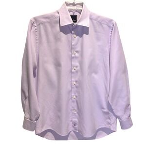 David Donahue Lavender Dress Shirt 15.5 35 Cotton Mens Classic‎ Fit Boardroom